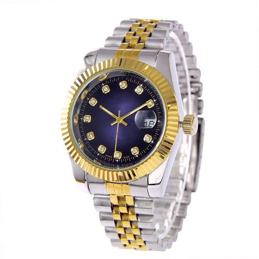 Reloj Clásico Estilo Rolex Azul marino - Plateado y Dorado