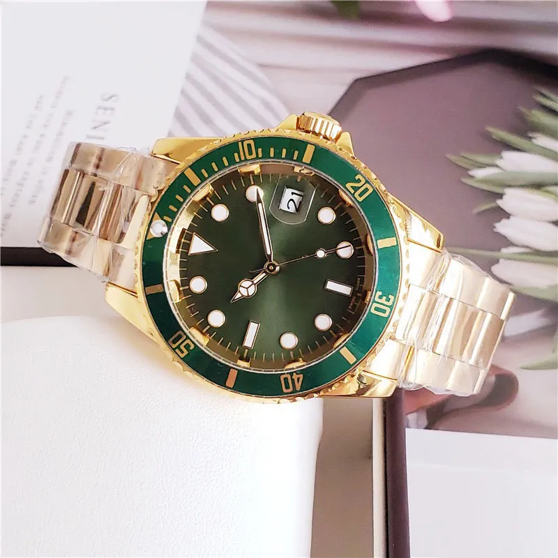 Reloj Clásico Estilo Rolex Verde y Dorado